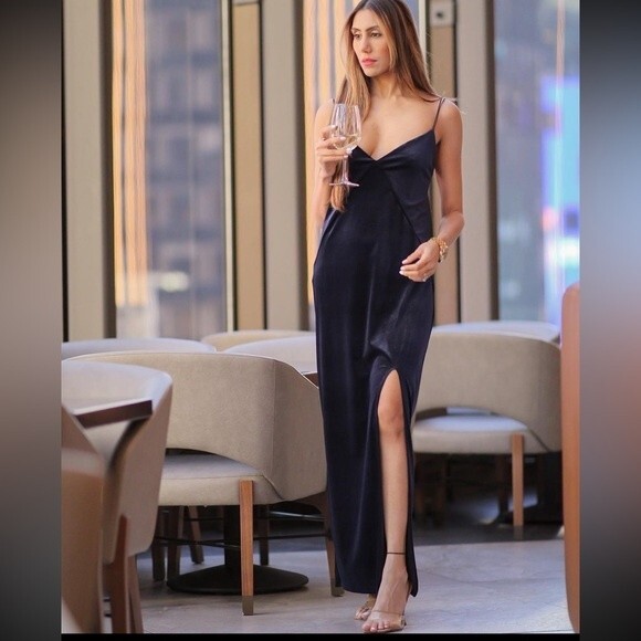 ZARA VELVET LINGERIE-STYLE DRESS